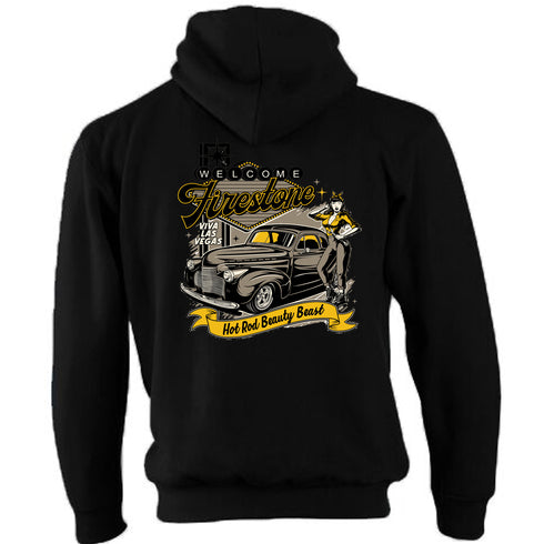 Hotrod 58 Hoody Hoodie Hot Rod Beauty Beast Vintage Retro Rockabilly