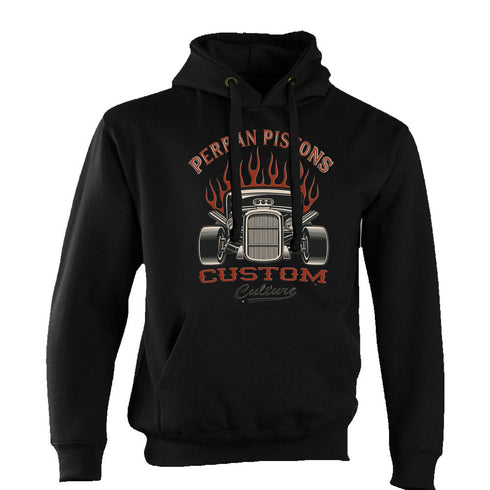 Perran Pistons Biker Hoody Hoodie Classic Hot rod Custom Car Cornwall