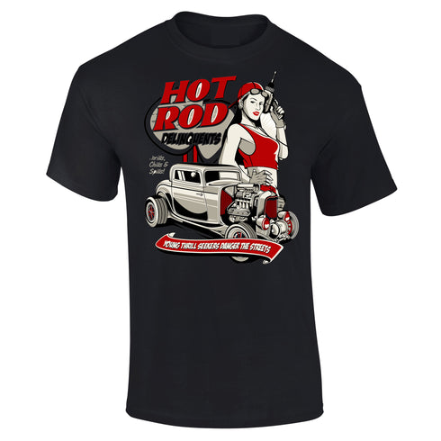 Hotrod 58 T-Shirt Hot Rod Delinquents Vintage Retro Rockabilly Design