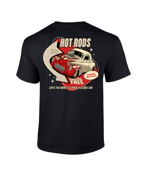 Hotrod 58 T-Shirt Hot Rod Car Classic Vintage Iron Rockabilly Wild Free