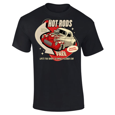 Hotrod 58 T-Shirt Hot Rod Car Classic Vintage Iron Rockabilly Wild Free