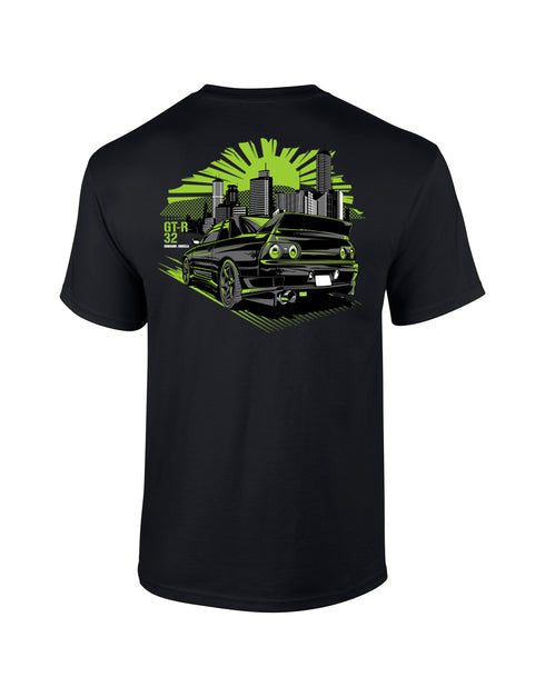 JDM T-Shirt Japanese Modified Automotive Street Drift Drag Race Car Skyline Green 25