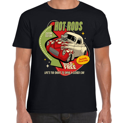 Hotrod 58 Classic Vintage Rockabilly Wild And Free Hot rod T Shirt