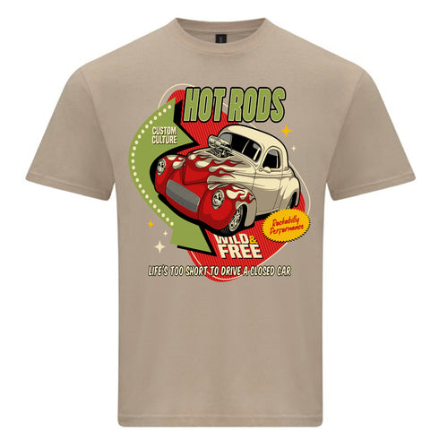 Hotrod 58 Classic Vintage Rockabilly Wild And Free Hot rod T Shirt