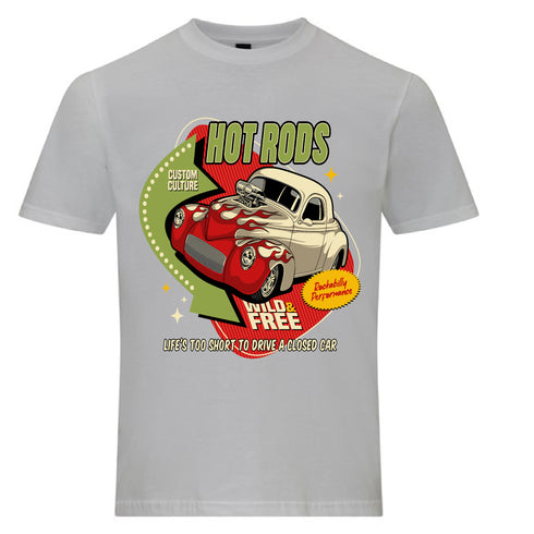 Hotrod 58 Classic Vintage Rockabilly Wild And Free Hot rod T Shirt