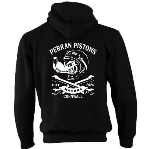 Perran Pistons Biker Hoody Hoodie Classic Custom Garage Wolfy Cornwall