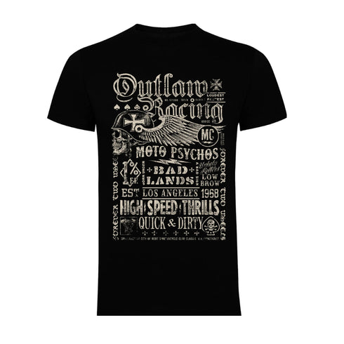 Hotrod 58 Biker Motorcycle Outlaw High Thrills T-Shirt